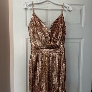 Gold Sequin Formal Dress
